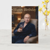 Putin Geburtstag Strongman Satire Karte (Gelbe Blume)