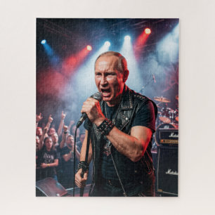 Putin Heavy Metal Rock Sänger Headbang Puzzle