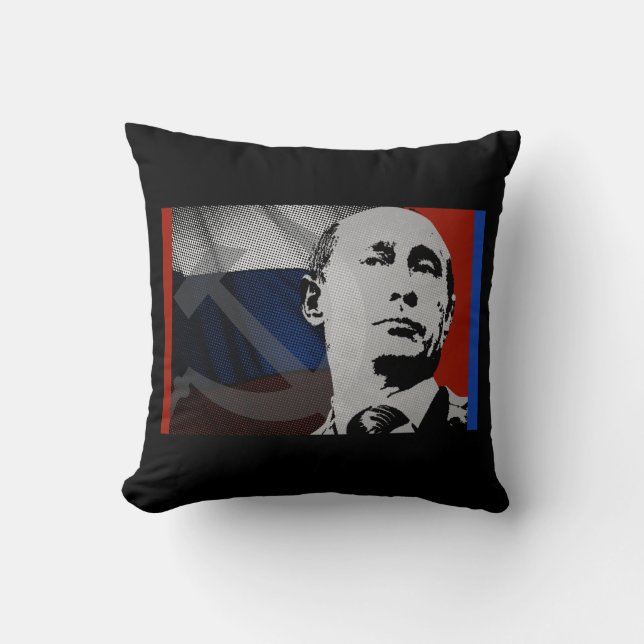 Putin mit russischer Flagge Kissen (Vorderseite)