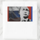 Putin mit russischer Flagge Rechteckiger Aufkleber (Tasche)
