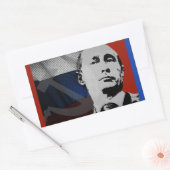 Putin mit russischer Flagge Rechteckiger Aufkleber (Umschlag)