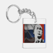 Putin mit russischer Flagge Schlüsselanhänger (Vorderseite links)