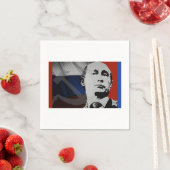 Putin mit russischer Flagge Serviette (Beispiel)
