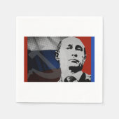 Putin mit russischer Flagge Serviette (Vorderseite)