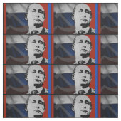 Putin mit russischer Flagge Stoff (Muster)