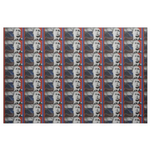 Putin mit russischer Flagge Stoff