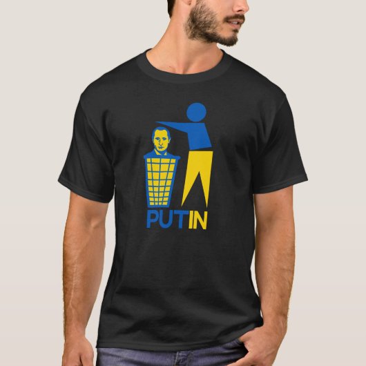 PutIn Müll Ukrainische Flaggenfarben Unisex T - Sh T-Shirt (Vorderseite)