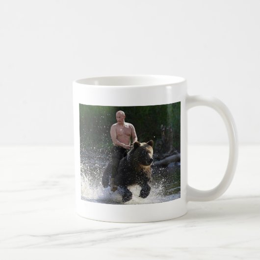 Putin reitet einen Bären! Kaffeetasse (Rechts)