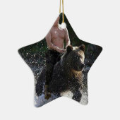 Putin reitet einen Bären! Keramik Ornament (Rechts)
