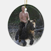 Putin reitet einen Bären! Keramikornament (Links)