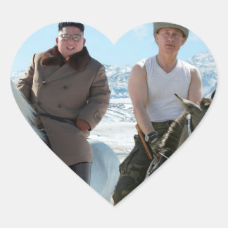 Putin und liebe BESTE FREUNDIN Herz-Aufkleber