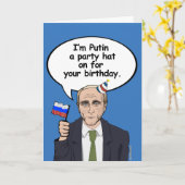 Putins Geburtstagskarte - Ich bin Putin ein Party- Karte (Gelbe Blume)