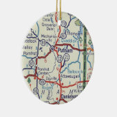 Putnam CT Vintage Karte Keramik Ornament (Rechts)