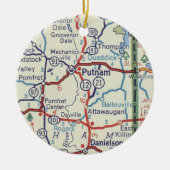 Putnam CT Vintage Karte Keramik Ornament (Vorne)