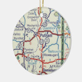 Putnam CT Vintage Karte Keramik Ornament (Links)