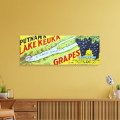 Putnam's Lake Keuka Concord Trauben Label Leinwanddruck (Insitu (Wohnzimmer))