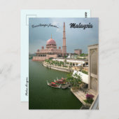 Putra-Moschee in Putrajaya, Malaysia Postkarte (Vorne/Hinten)