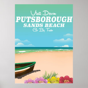 Putsborough Sands Beach Devon Reiseplakat Poster