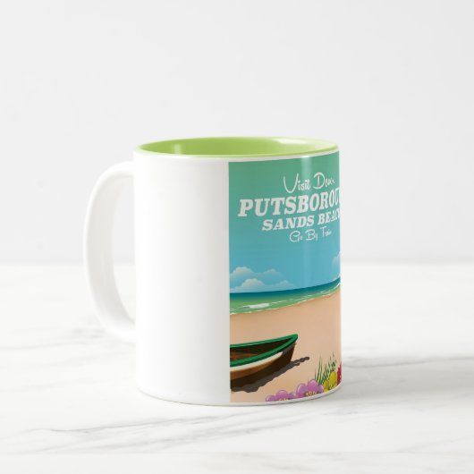 Putsborough Sands Beach Devon Reiseplakat Zweifarbige Tasse (Vorderseite Links)