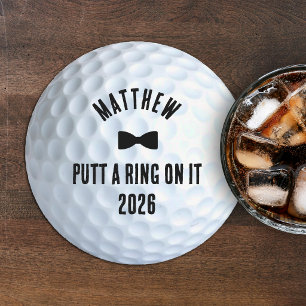 Putt a Ring on It Golf Junggesellenabschied Hochze Runder Pappuntersetzer