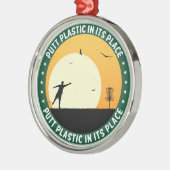 Putt-Kunststoff an seiner Stelle Silbernes Ornament (Links)