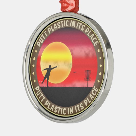 Putt-Kunststoff an seiner Stelle Silbernes Ornament (Links)