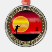 Putt-Kunststoff an seiner Stelle Silbernes Ornament (Vorne)