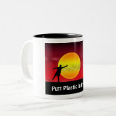 Putt-Kunststoff an seiner Stelle Zweifarbige Tasse (Vorderseite Links)