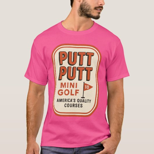 Putt Mini Golf Retro 1980er T-Shirt (Vorderseite)