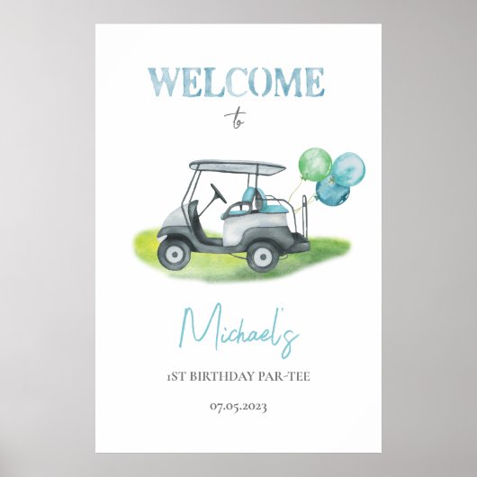 Putt Party Golf Thema Willkommen Poster (Vorne)