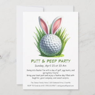 Putt & Peep Party Oster-Golf-Einladung Einladung