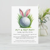 Putt & Peep Party Ostergolfen Einladung (Stehend Vorderseite)