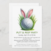 Putt & Peep Party Ostergolfen Einladung (Vorne/Hinten)
