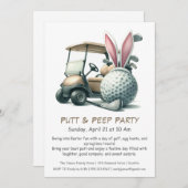 Putt & Peep Party Ostergolfen Einladung (Vorne/Hinten)