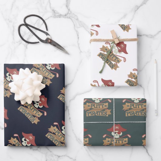 Putt Pirates Golf Lover Sports Geschenkpapier Set (Vorderseite)