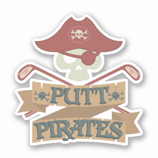 Putt Pirates Golfing Hobby Aufkleber (Vorderseite)