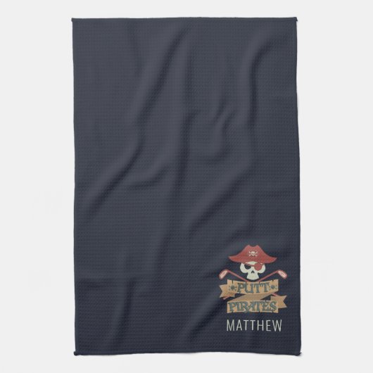 Putt Pirates Golfing Hobby Personalisiert Geschirrtuch (Vertikal)