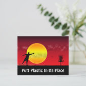 Putt Plastik an seiner Stelle Postkarte (Stehend Vorderseite)