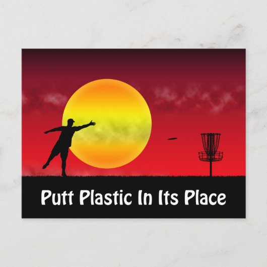 Putt Plastik an seiner Stelle Postkarte (Vorderseite)