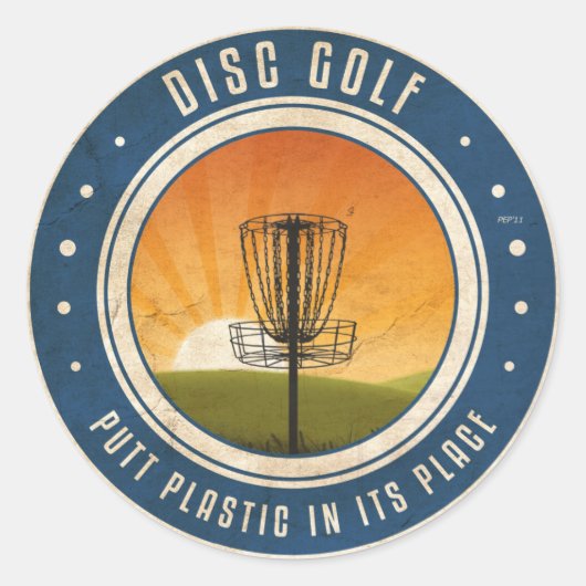 Putt Plastik an seiner Stelle Runder Aufkleber (Vorderseite)
