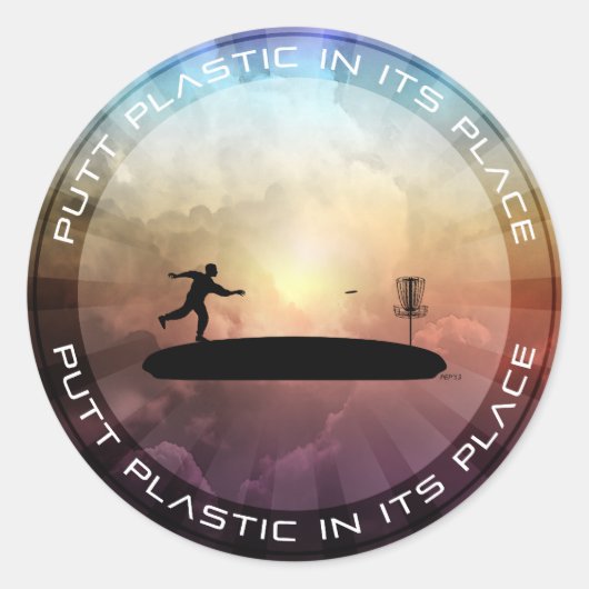 Putt Plastik an seiner Stelle Runder Aufkleber (Vorderseite)