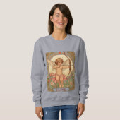 Puttenfigur mit Girlande und Blumen Sweatshirt (Vorne ganz)