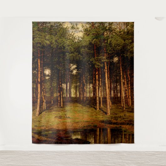 Puttenwald mit Kaninchen Jean Lamorinière Wandteppich (Vorderseite)