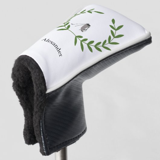 Putter Abdeckung mit Laurel Wreath und Golf Bag Headcover (3/4 Vorderseite)
