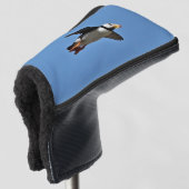 Putter Cover mit Puffin Golf Headcover (3/4 Vorderseite)