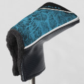 Putter Cover "Wood Turquoise" Golf Headcover (3/4 Vorderseite)