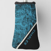 Putter Cover "Wood Turquoise" Golf Headcover (Rotieren 90)