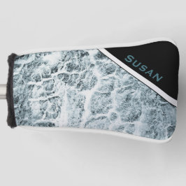 Putterdeckel "Wood White-Turquoise" Golf Headcover