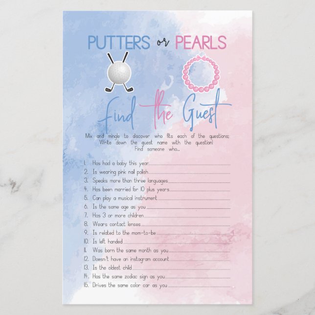 Putters oder Perlen Finden Sie das Gastspiel (Vorderseite)