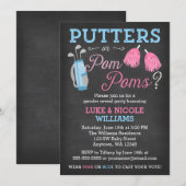 Putters oder Pom Poms Geschlechtsenthüllungsfeier- Einladung (Vorne/Hinten)